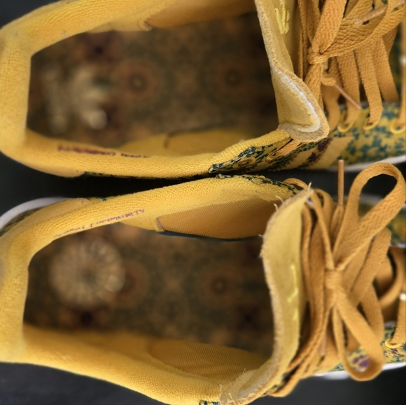 Adidas Yara Campus Floral Yellow Green Sneakers Mens 7.5 Womens 9.5 Rare - Picture 7 of 8